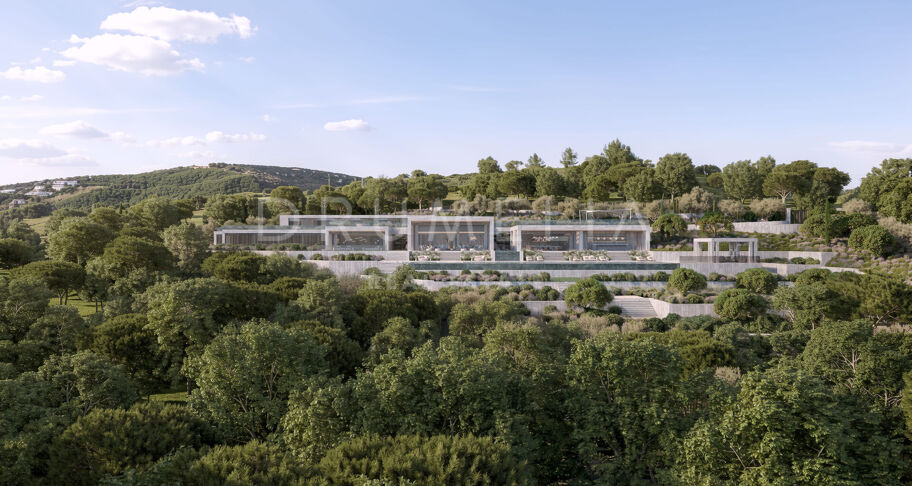 Neubau Villa mit Panoramablick auf das Meer und Gibraltar Ansichten in La Reserva, Sotogrande