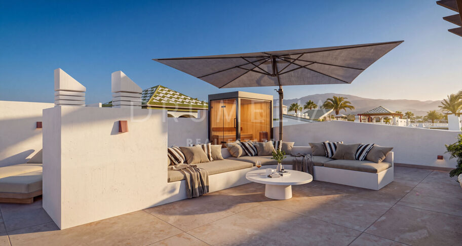 Penthouse aan het strand met privé-dakterras in Dominion Beach