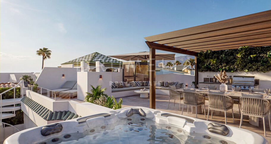 Penthouse aan het strand met privé-dakterras in Dominion Beach