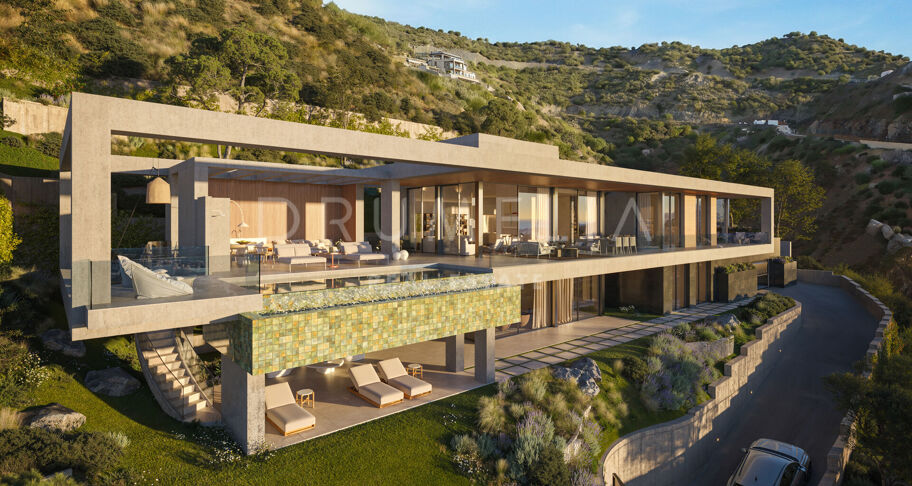 Villa contemporánea en Real de La Quinta con vistas panorámicas al mar