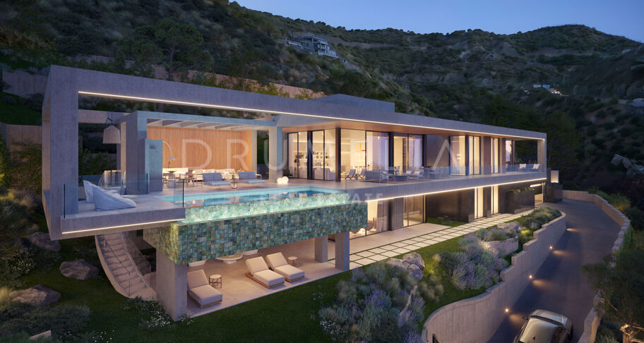 Villa contemporánea en Real de La Quinta con vistas panorámicas al mar