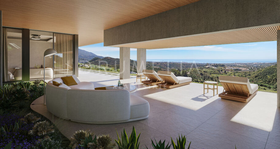 Villa contemporánea en Real de La Quinta con vistas panorámicas al mar