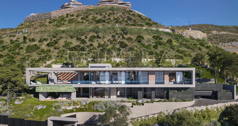 Villa contemporánea en Real de La Quinta con vistas panorámicas al mar