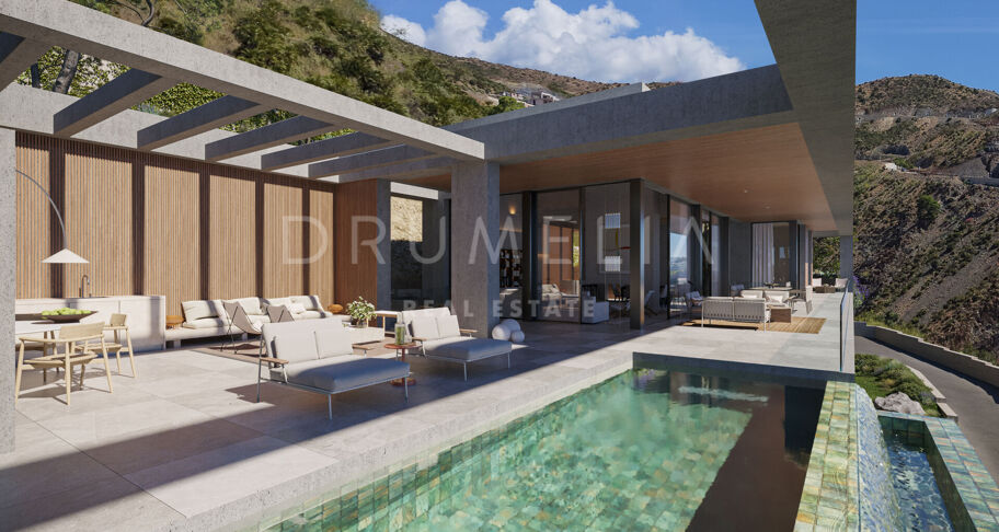 Villa contemporánea en Real de La Quinta con vistas panorámicas al mar