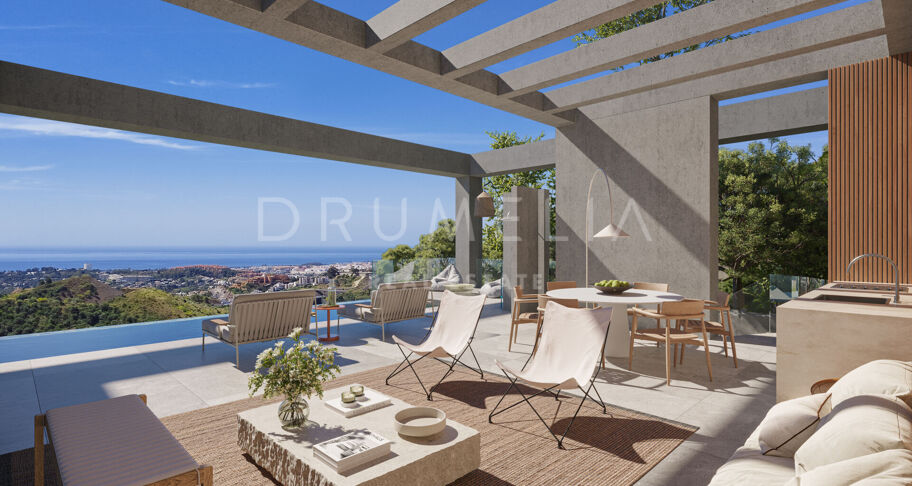 Villa contemporánea en Real de La Quinta con vistas panorámicas al mar