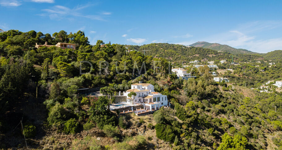Elegant Andalusisk Villa med Havsutsikt i El Madroñal, Benahavís
