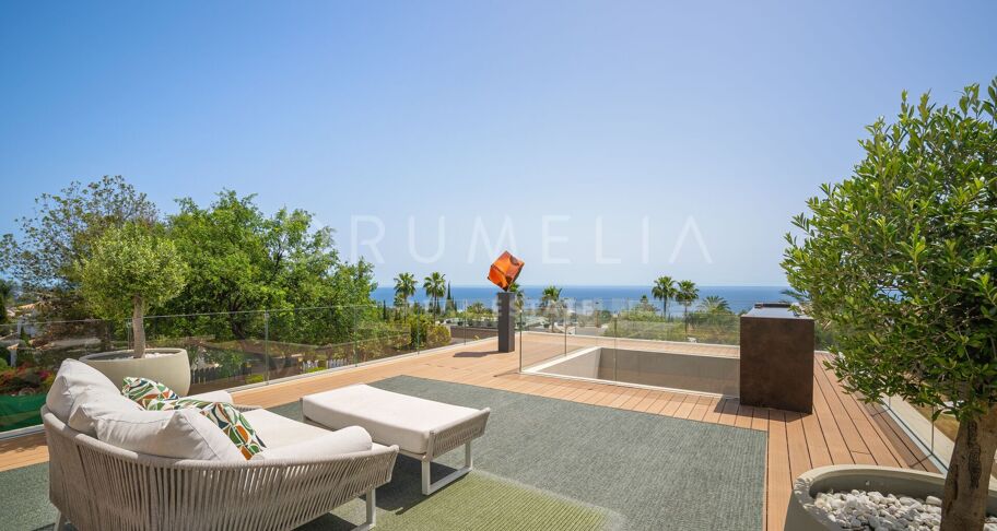 Hedendaagse luxe villa met uitzicht op zee in Sierra Blanca, Marbella