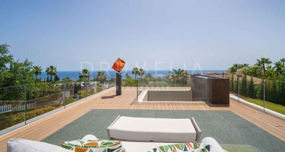 Hedendaagse luxe villa met uitzicht op zee in Sierra Blanca, Marbella