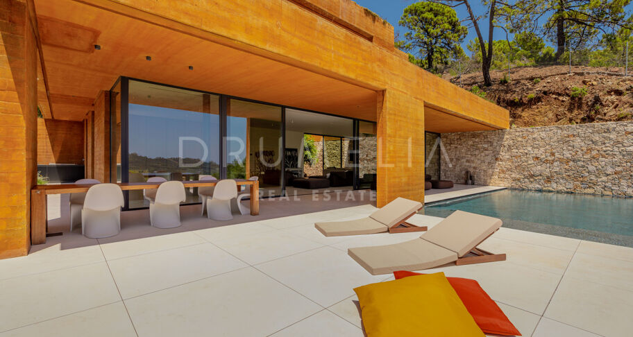 Total Privacy and Views in a Bold Hillside Villa in Monte Mayor Benahavis