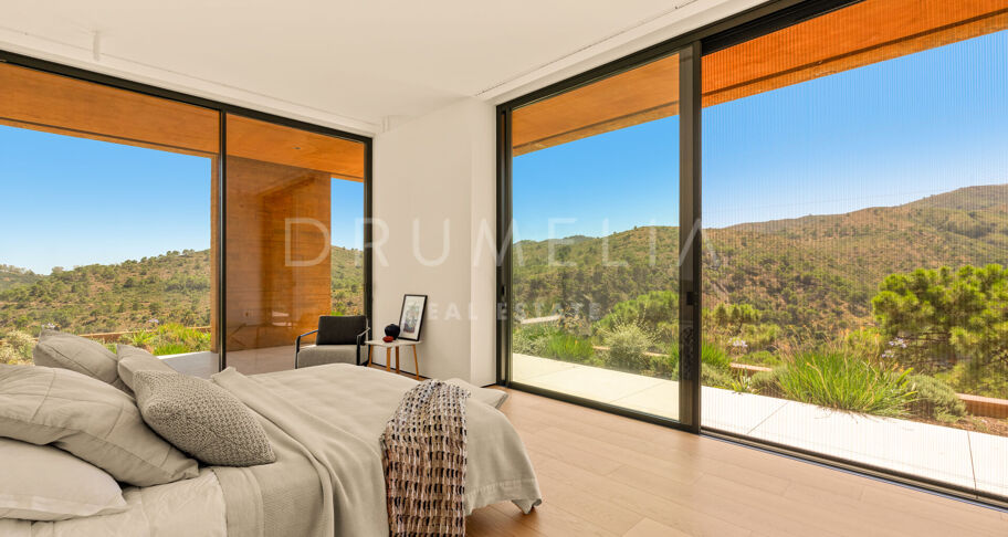 Total Privacy and Views in a Bold Hillside Villa in Monte Mayor Benahavis