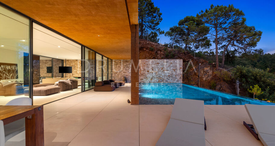 Total Privacy and Views in a Bold Hillside Villa in Monte Mayor Benahavis