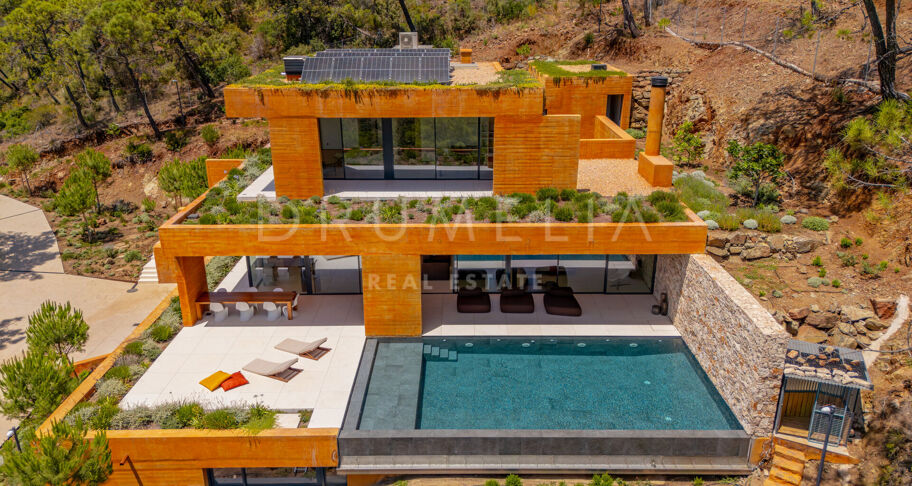 Total Privacy and Views in a Bold Hillside Villa in Monte Mayor Benahavis
