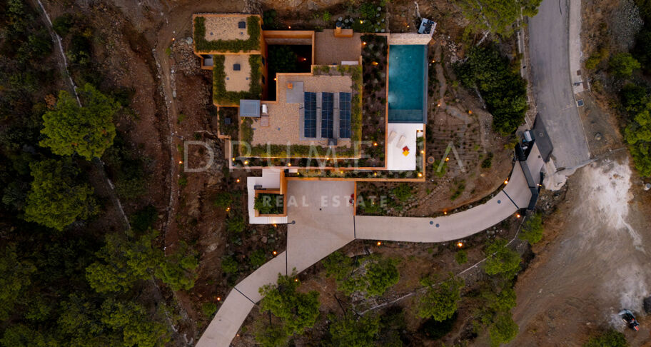 Total Privacy and Views in a Bold Hillside Villa in Monte Mayor Benahavis