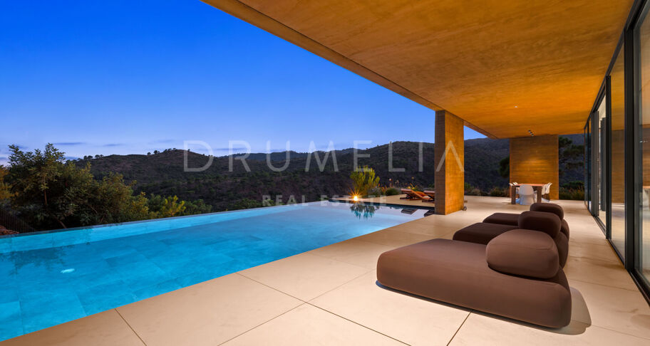 Total Privacy and Views in a Bold Hillside Villa in Monte Mayor Benahavis