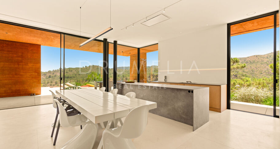 Total Privacy and Views in a Bold Hillside Villa in Monte Mayor Benahavis