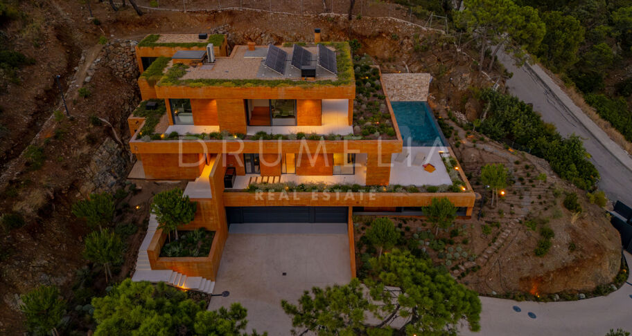 Total Privacy and Views in a Bold Hillside Villa in Monte Mayor Benahavis