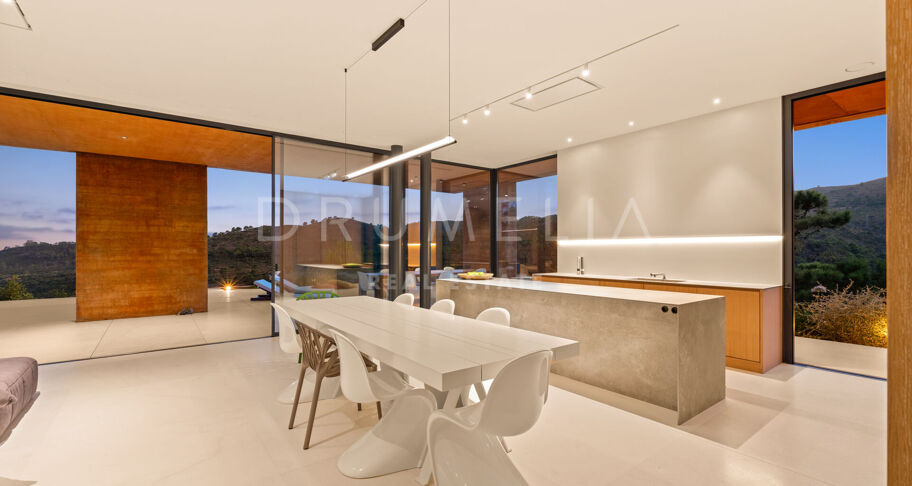 Total Privacy and Views in a Bold Hillside Villa in Monte Mayor Benahavis