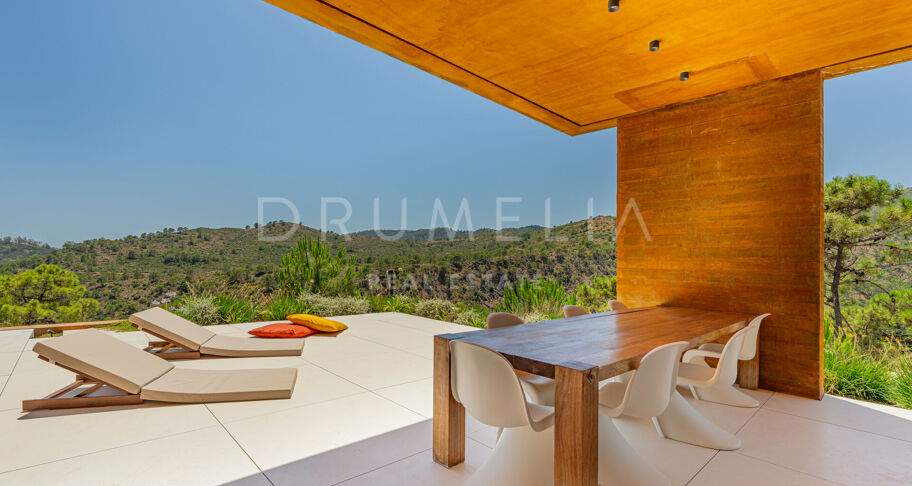 Total Privacy and Views in a Bold Hillside Villa in Monte Mayor Benahavis
