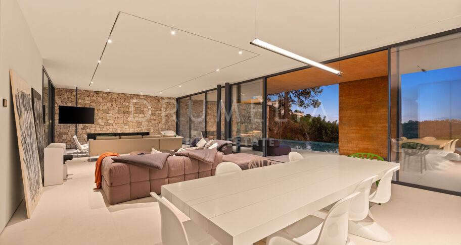 Total Privacy and Views in a Bold Hillside Villa in Monte Mayor Benahavis