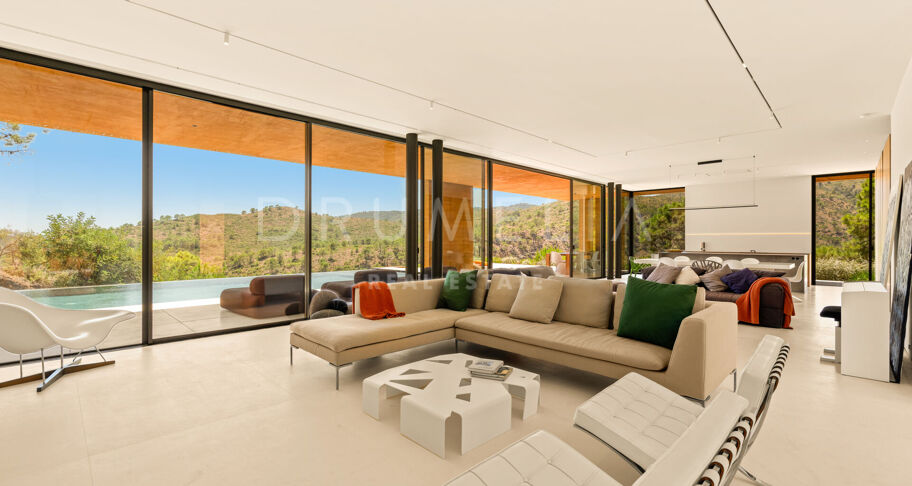 Total Privacy and Views in a Bold Hillside Villa in Monte Mayor Benahavis