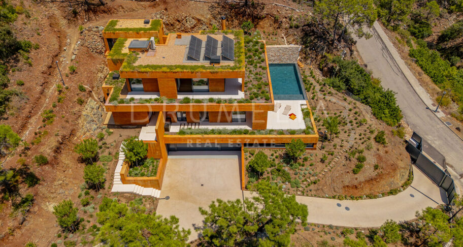 Total Privacy and Views in a Bold Hillside Villa in Monte Mayor Benahavis