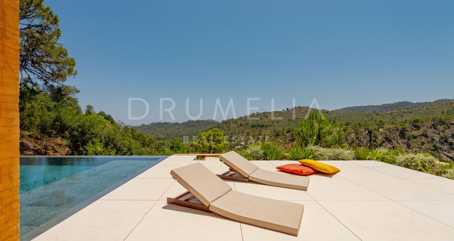 Total Privacy and Views in a Bold Hillside Villa in Monte Mayor Benahavis
