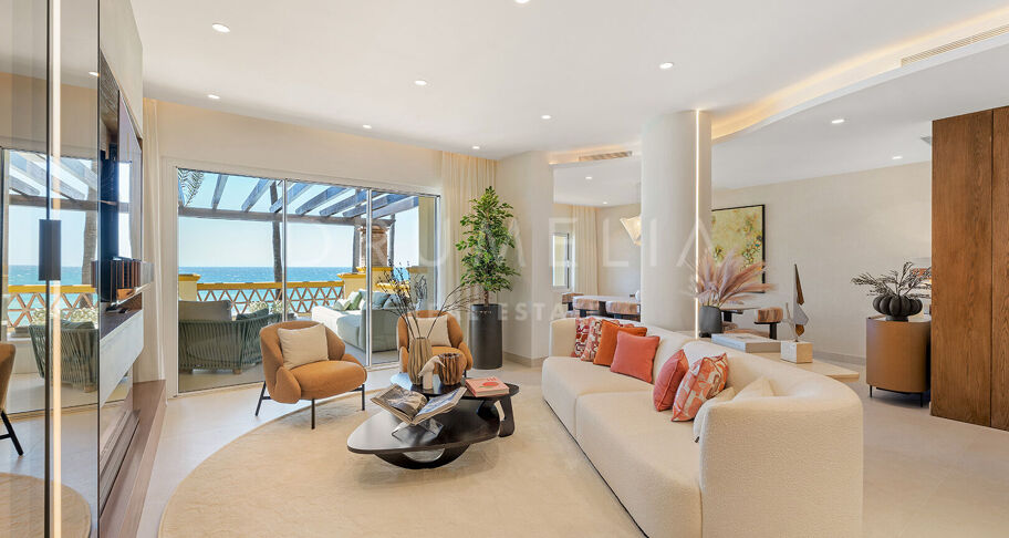 Beachfront Elegance with Sea Views in Río Real Playa, Marbella