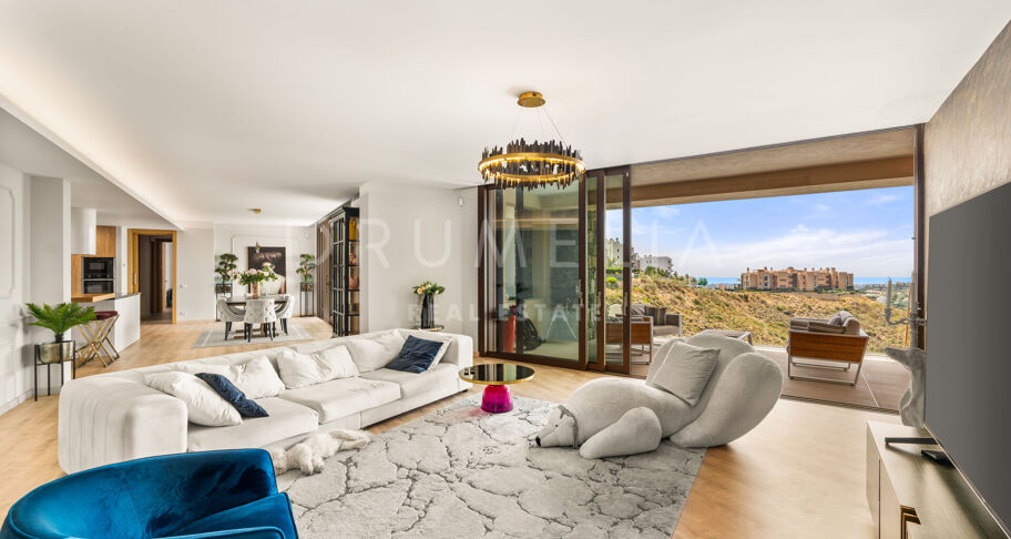 Luxuriöses, großzügiges Apartment mit Panoramablick aufs Meer in La Quinta, Benahavís