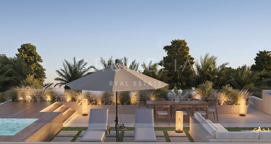 Moderne villa te koop in Estepona met dakterras