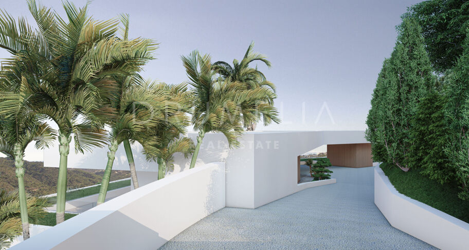 Prachtig, kenmerkend villaproject met panoramisch uitzicht op zee en de bergen in Monte Mayor, Benahavís