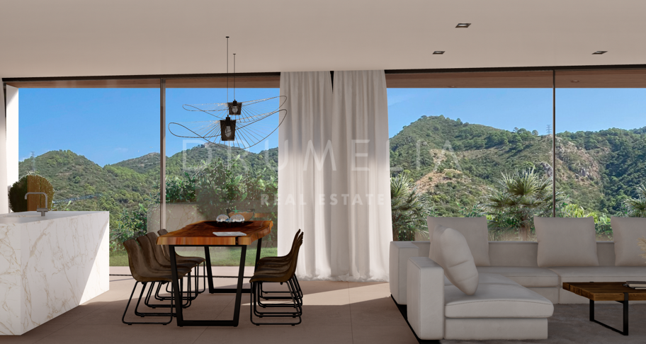 Prachtig, kenmerkend villaproject met panoramisch uitzicht op zee en de bergen in Monte Mayor, Benahavís