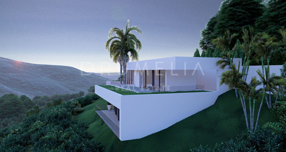 Prachtig, kenmerkend villaproject met panoramisch uitzicht op zee en de bergen in Monte Mayor, Benahavís