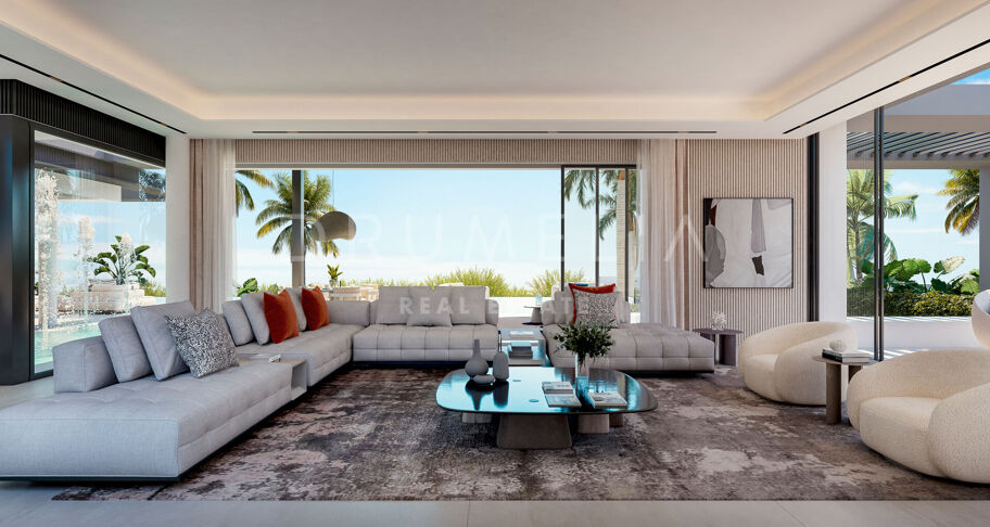 Adembenemende luxe villa in hedendaagse stijl met uitzicht op zee in het prachtige El Paraiso, Benahavis