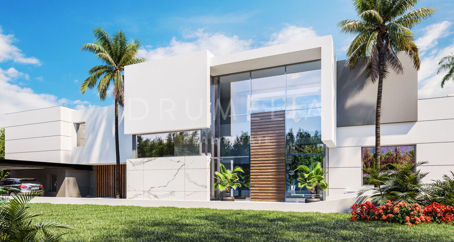Adembenemende luxe villa in hedendaagse stijl met uitzicht op zee in het prachtige El Paraiso, Benahavis