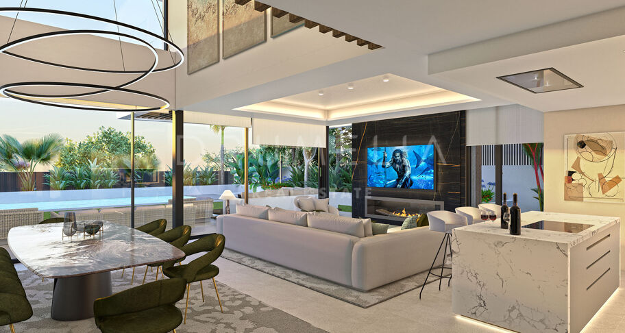 Modern high-end villa project with luxury amenities and avant-garde touches in Puerto Banus,Marbella