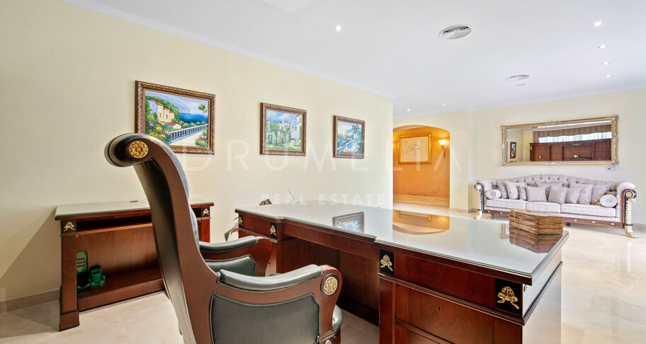 Luxury Mediterranean-style villa with sea views in high-end Sierra Blanca, Marbella Golden Mile