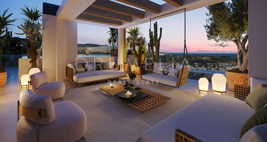 New luxury modern duplex penthouse with private pool and stunning views, Marbella’s Golden Mile