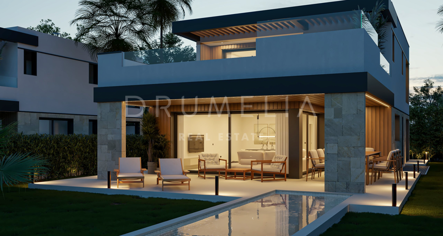 Helt ny fantastisk lyxvilla i modern stil till salu på den nya Golden Mile i Estepona