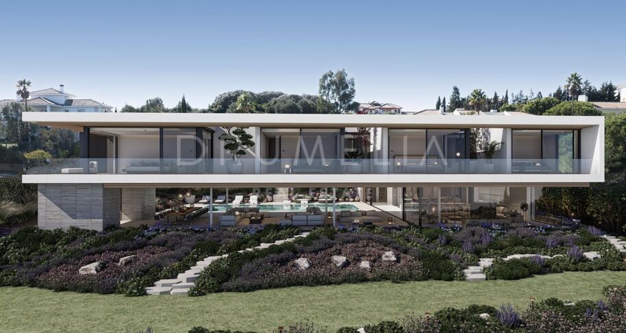 Lyxig modern designvilla med hisnande utsikt över golf och natur i La Reserva- Sotogrande