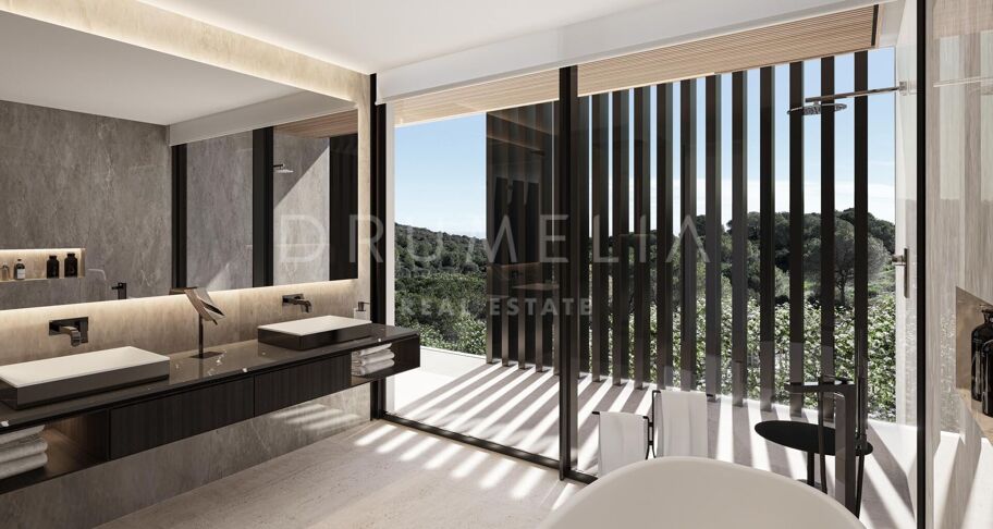 Lyxig modern designvilla med hisnande utsikt över golf och natur i La Reserva- Sotogrande