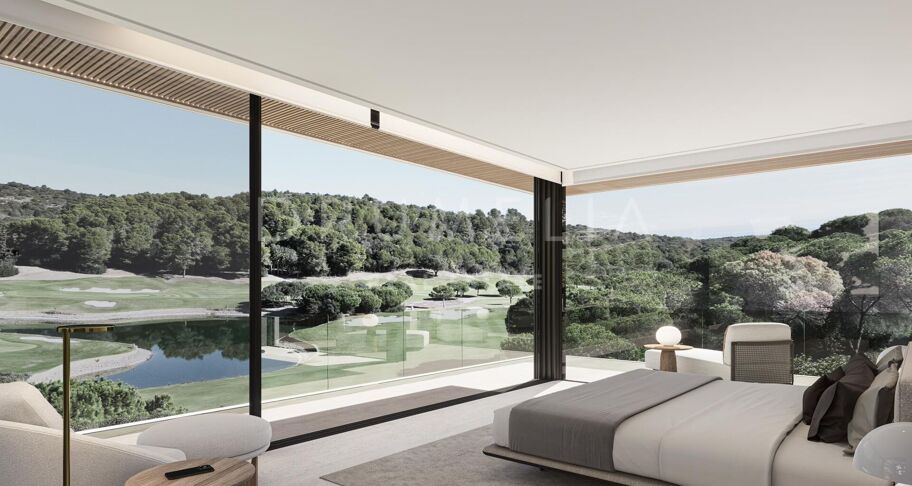 Lyxig modern designvilla med hisnande utsikt över golf och natur i La Reserva- Sotogrande