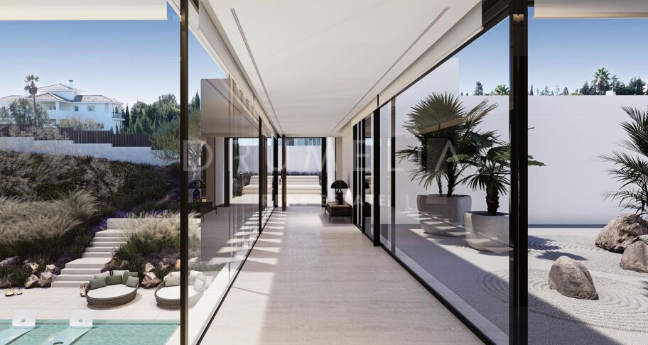 Lyxig modern designvilla med hisnande utsikt över golf och natur i La Reserva- Sotogrande