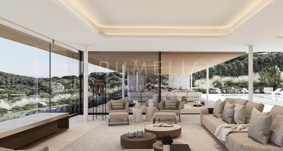 Lyxig modern designvilla med hisnande utsikt över golf och natur i La Reserva- Sotogrande