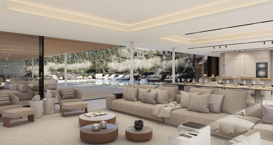 Lyxig modern designvilla med hisnande utsikt över golf och natur i La Reserva- Sotogrande
