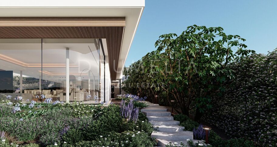 Lyxig modern designvilla med hisnande utsikt över golf och natur i La Reserva- Sotogrande