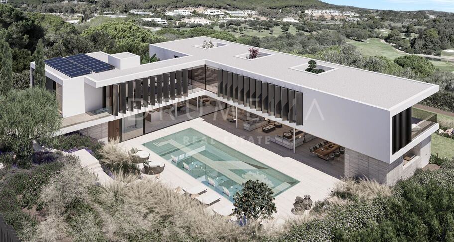 Lyxig modern designvilla med hisnande utsikt över golf och natur i La Reserva- Sotogrande