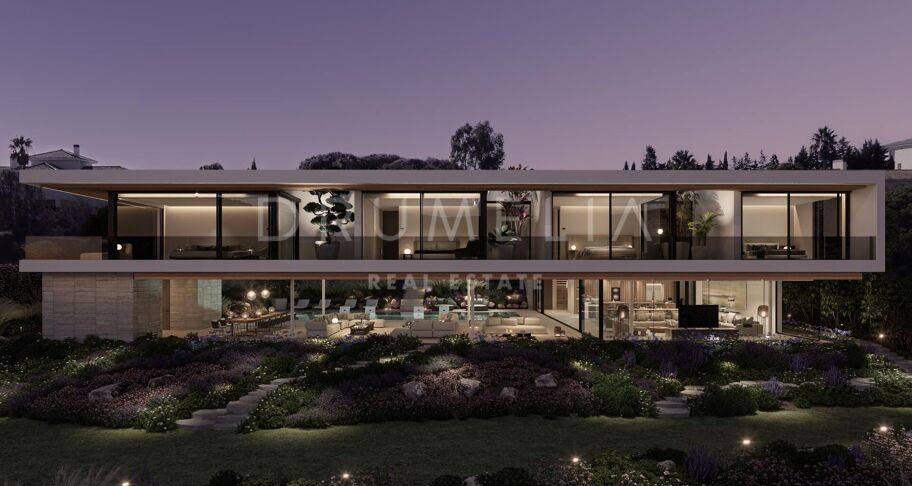 Lyxig modern designvilla med hisnande utsikt över golf och natur i La Reserva- Sotogrande