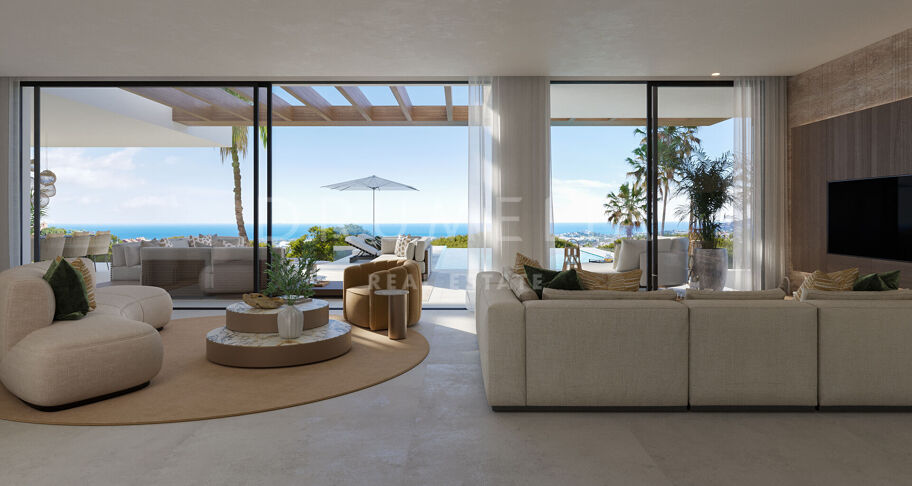 Luxuriöse Villa im malerischen La Resina del Golf mit Panoramablick auf das Meer, Estepona