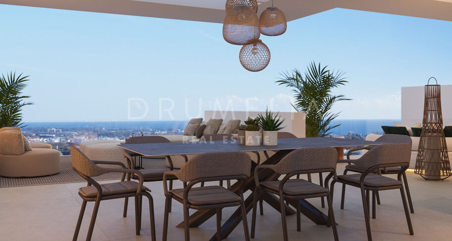 Luxuriöse Villa im malerischen La Resina del Golf mit Panoramablick auf das Meer, Estepona