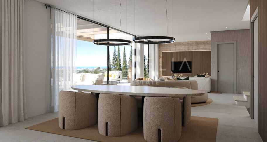 Luxuriöse Villa im malerischen La Resina del Golf mit Panoramablick auf das Meer, Estepona